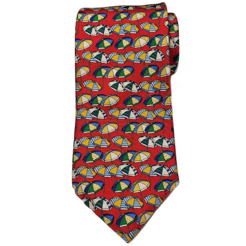Vintage John Comfort Umbrellas Tie English Silk